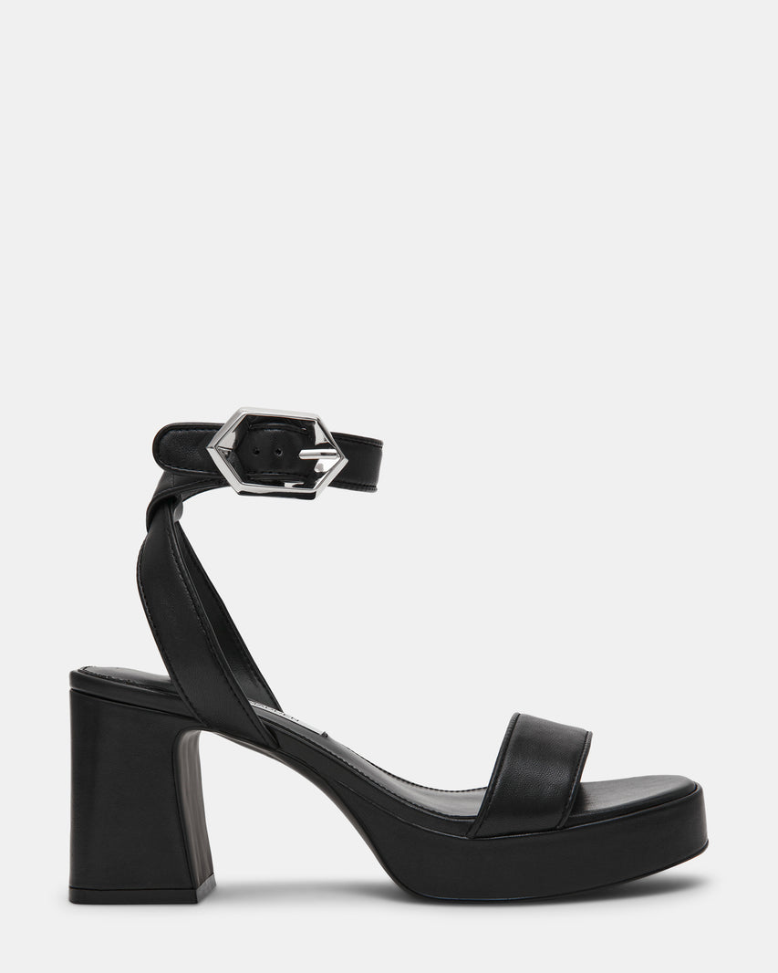 ELIDA BLACK LEATHER - Women's Shoes - Steve Madden Canada