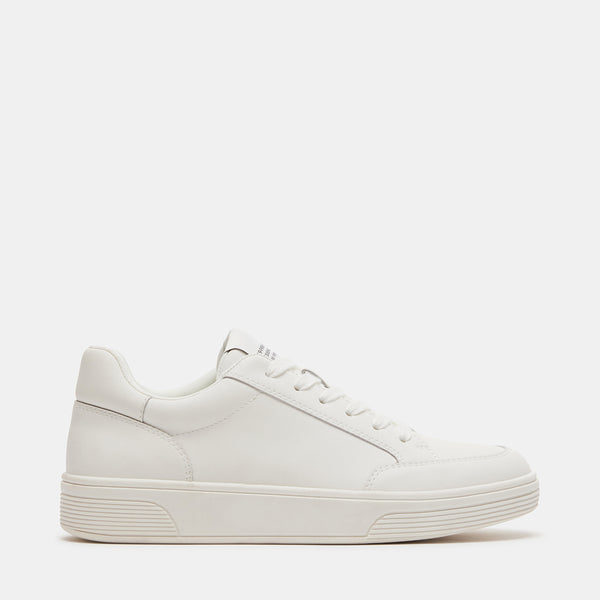 ENGAGE White Leather Sneakers | Women's Designer Shoes – Steve Madden ...
