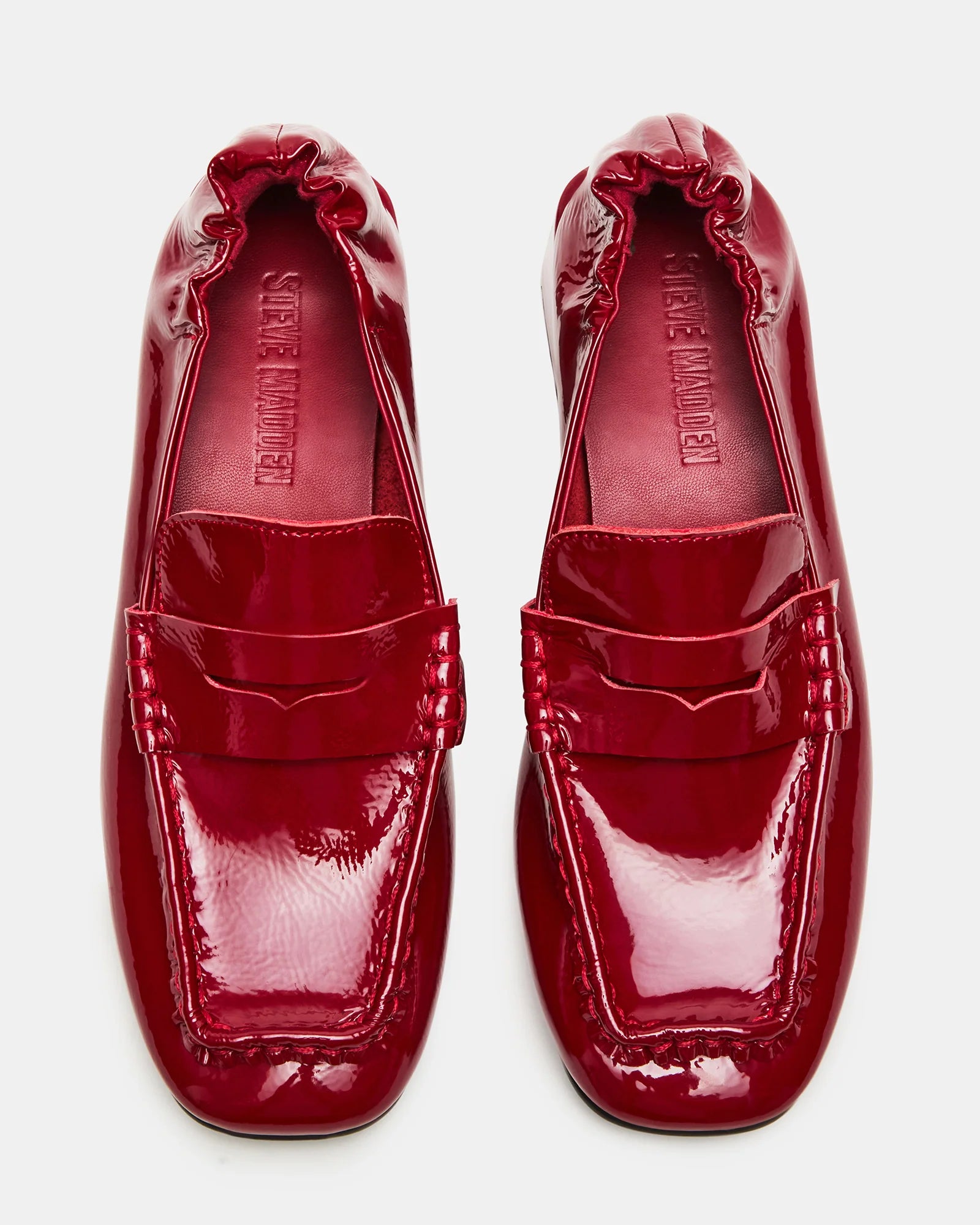 ESTEE Red Patent Block Heel Loafers | Women's Designer