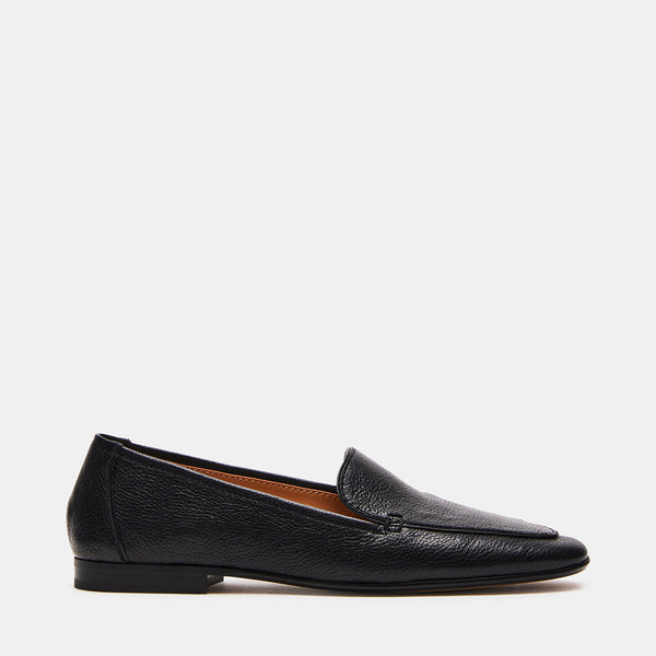 FITZ Black Leather Loafers | Women's Designer Flats – Steve Madden Canada