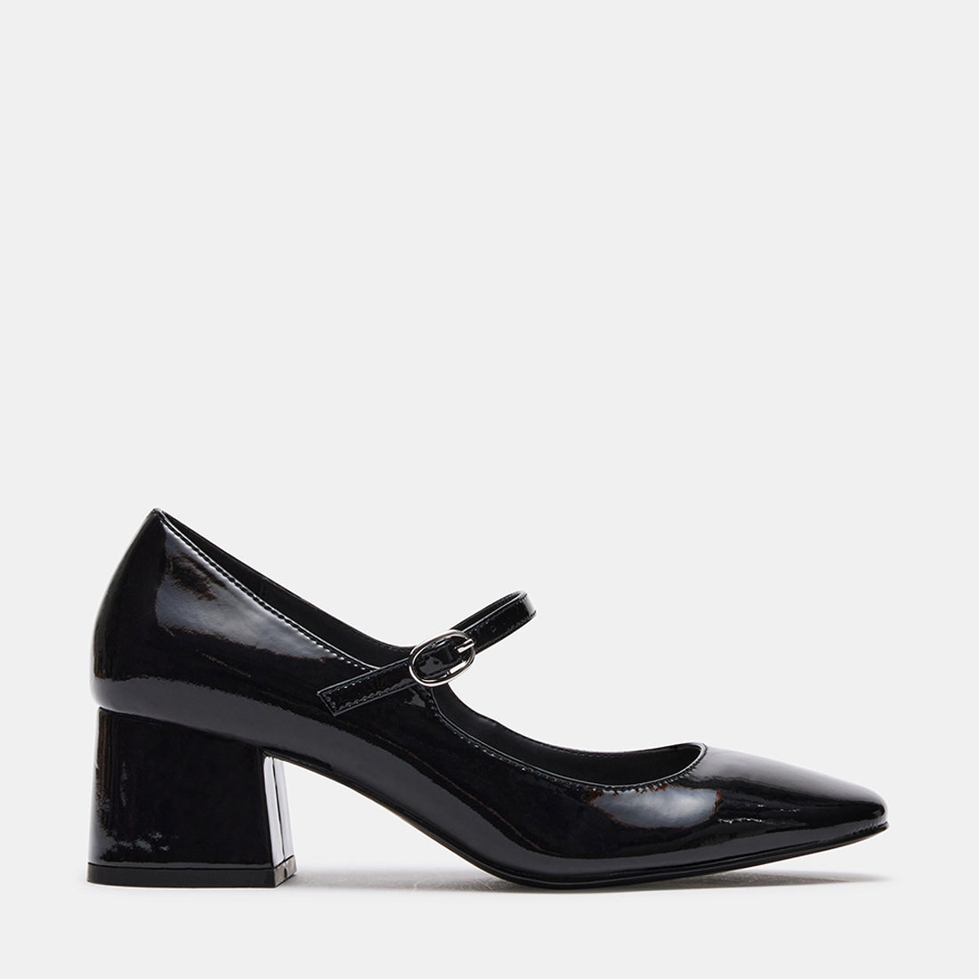HAWKE Black Patent Mary Jane Block Heel Pumps | Women's Designer Heels ...