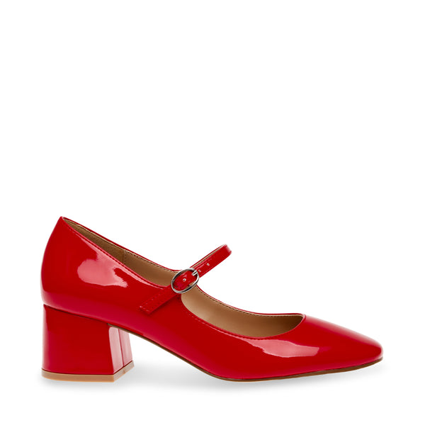 HAWKE Red Patent Mary Jane Block Heel Pumps | Women's Designer Heels ...
