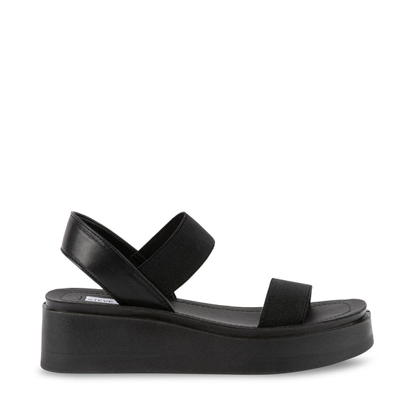 JANICEE Black Platform Sandals | Women's Designer Shoes – Steve Madden ...