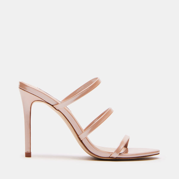 KAMEA Blush Leather Strappy Mule Heels | Women's Designer Heels – Steve ...