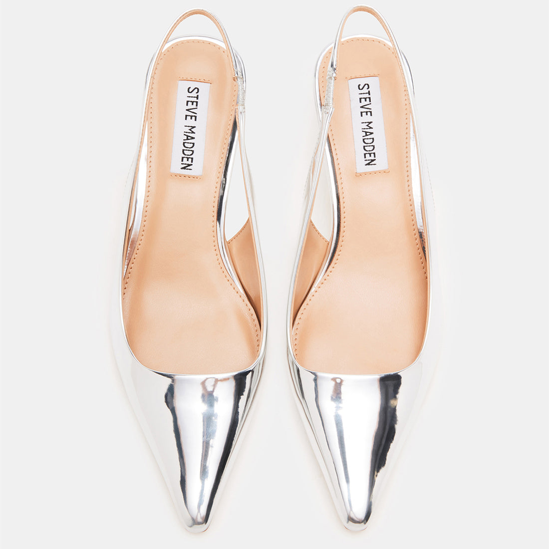 KARI Silver Slingback Kitten Heels | Women's Designer Shoes - Steve ...