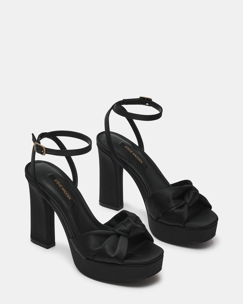 KNOTI BLACK SATIN - Women's Shoes - Steve Madden Canada - view 2