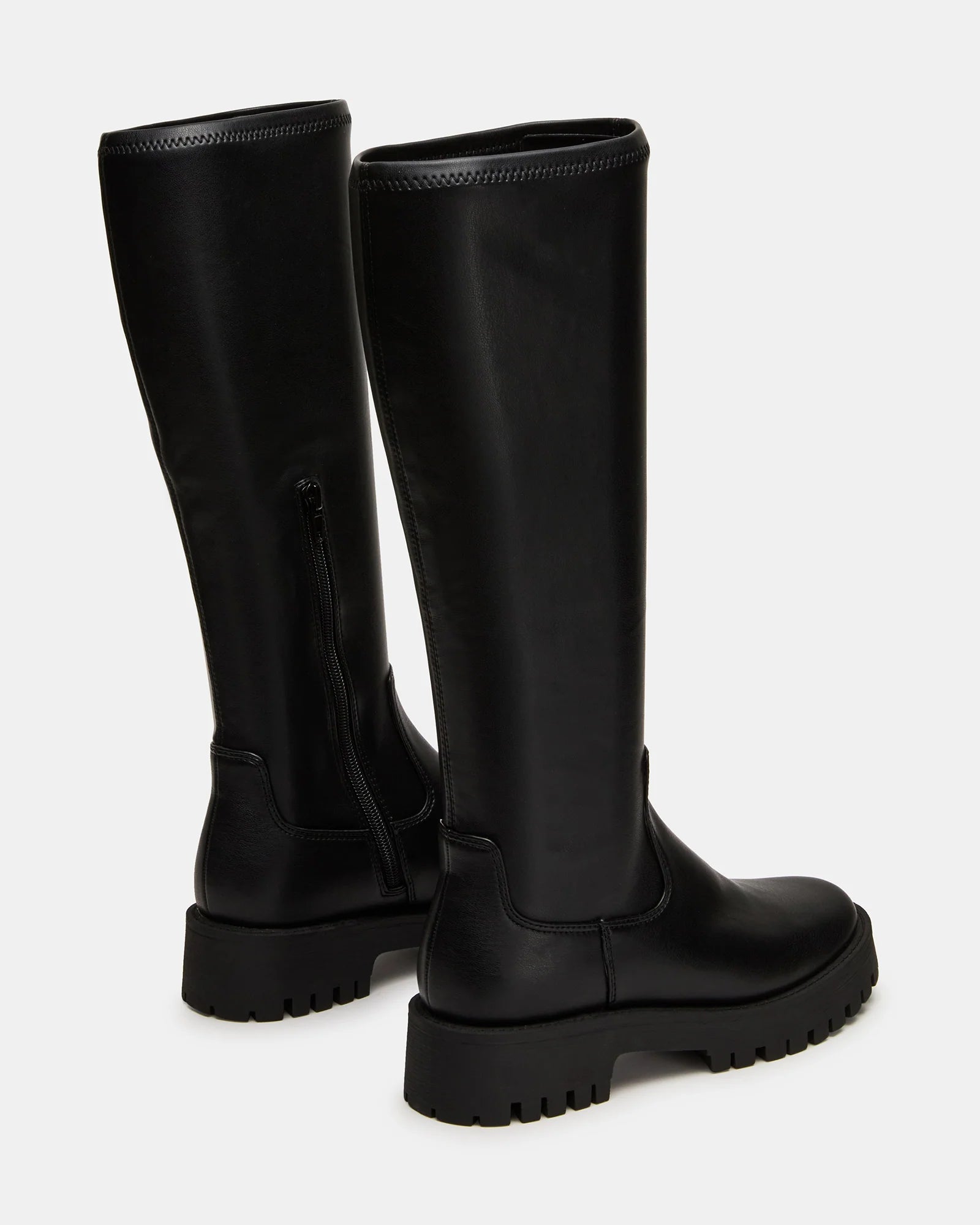 LABELLE Black Knee-High Lug Platform Boot | Women's Designer Boots