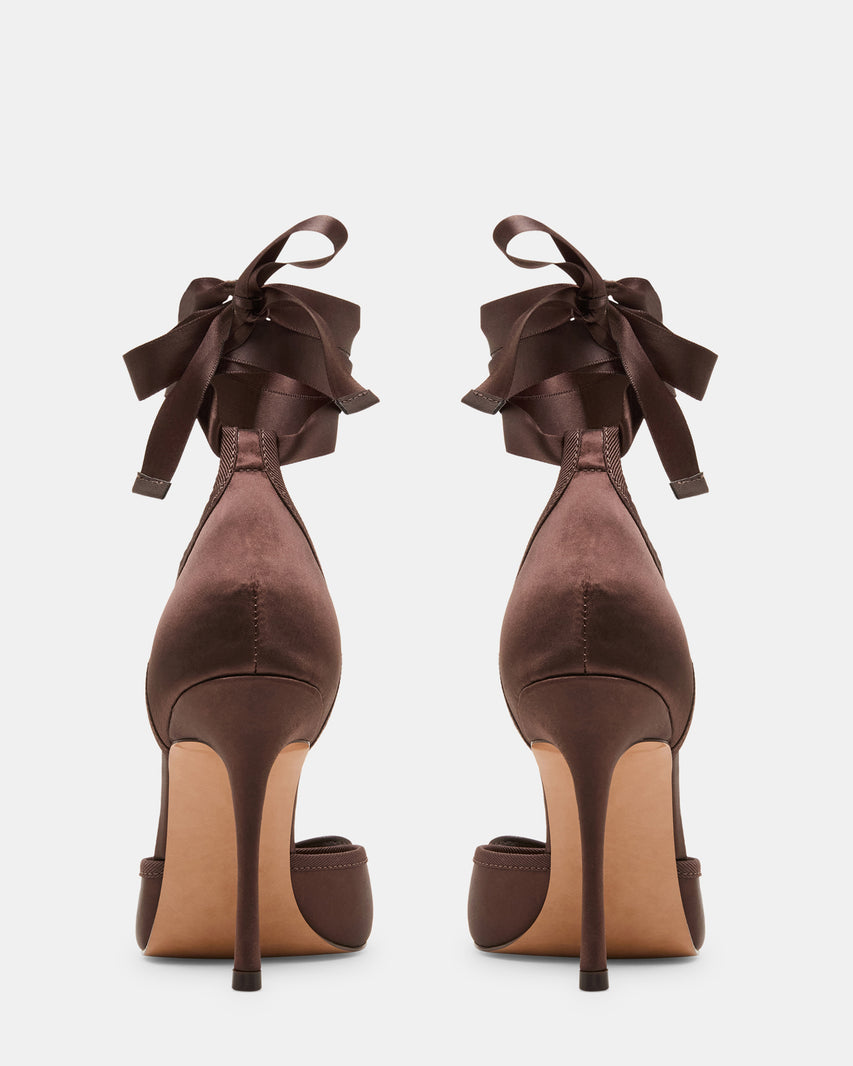 LARINA BROWN SATIN - Women's Shoes - Steve Madden Canada
