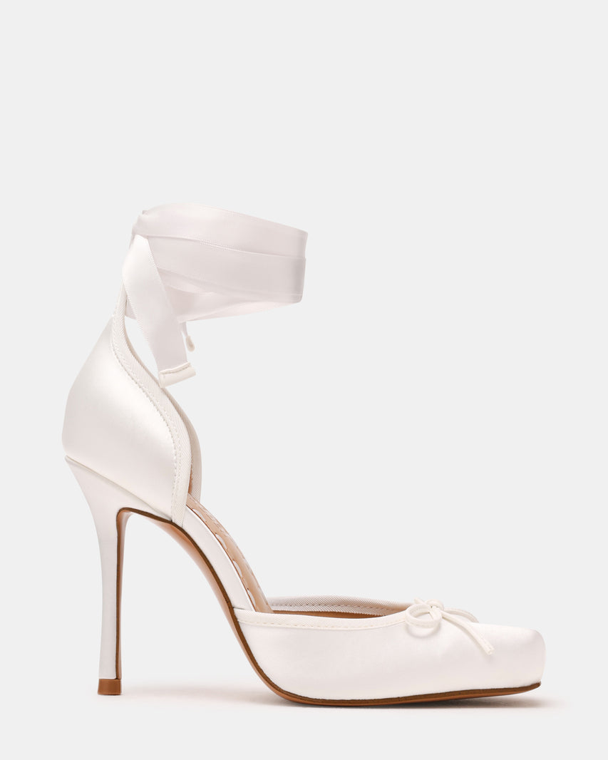 LARINA WHITE SATIN - Women's Shoes - Steve Madden Canada