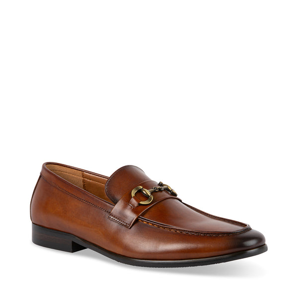 LEDGER Tan Leather Loafers | Men's Designer Dress Shoes – Steve Madden ...
