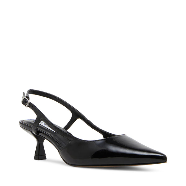 LEGACI Black Patent Slingback Kitten Heel Pumps | Women's Designer ...