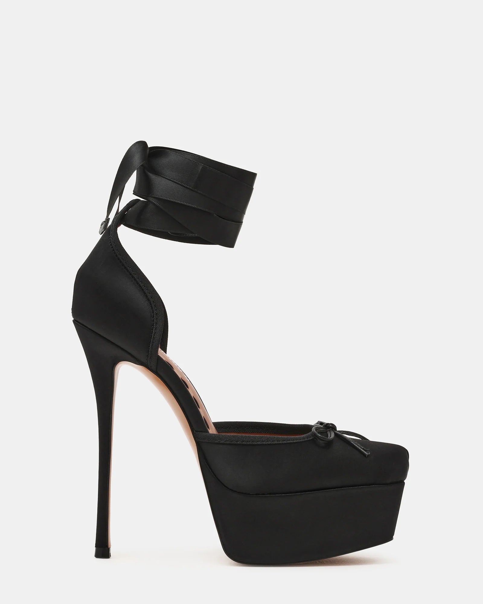 LISTEN BLACK SATIN - Women's Shoes - Steve Madden Canada