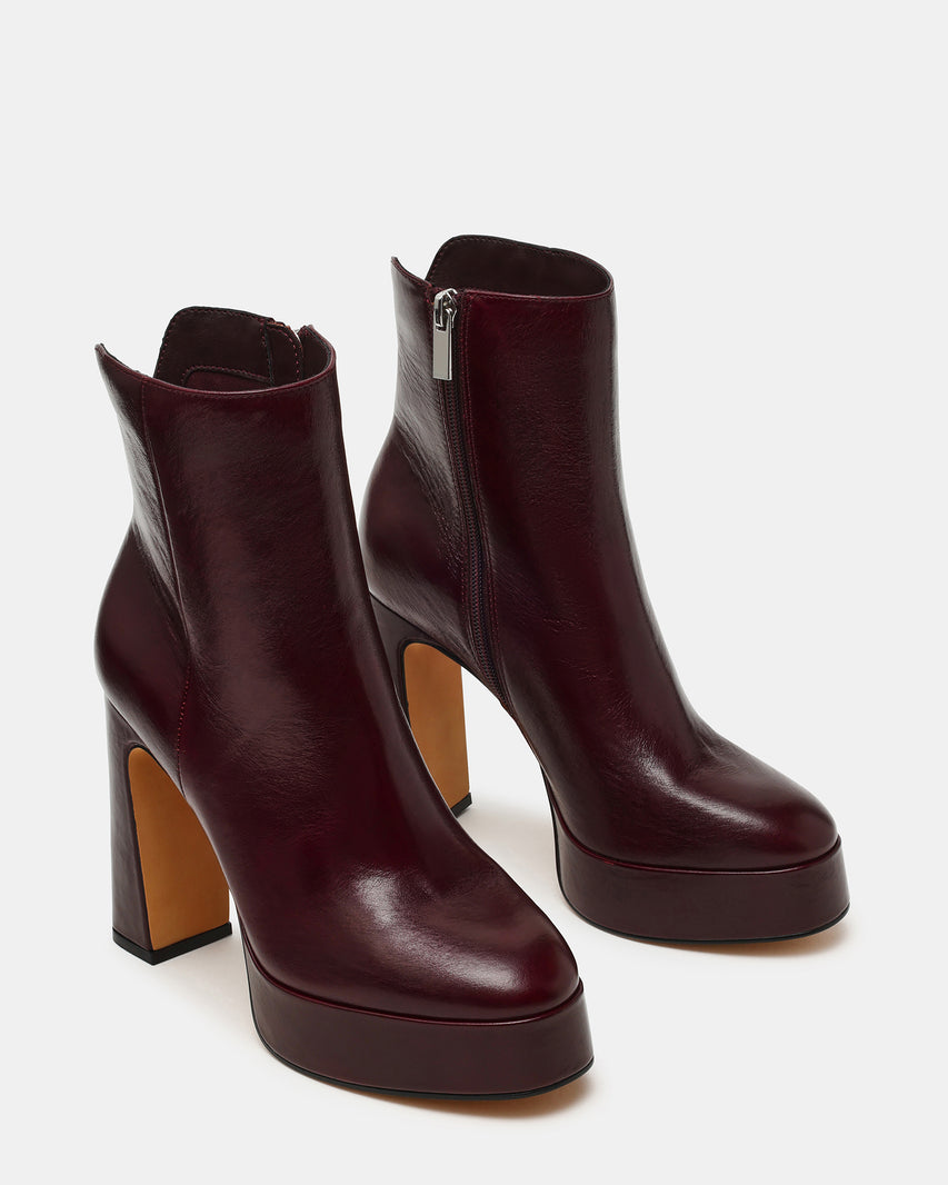 LOCHLAN BURGUNDY LEATHER - Women's Shoes - Steve Madden Canada - view 3