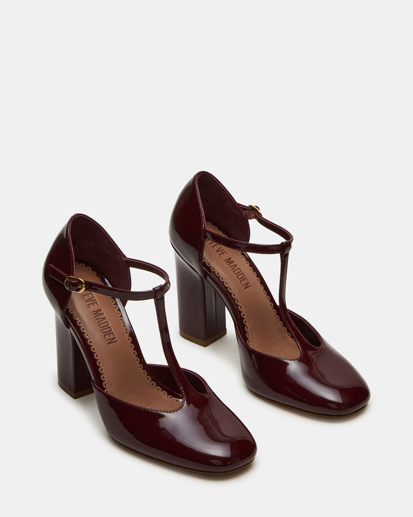 MALCOLM BURGUNDY PATENT - Women's Shoes - Steve Madden Canada - view 3