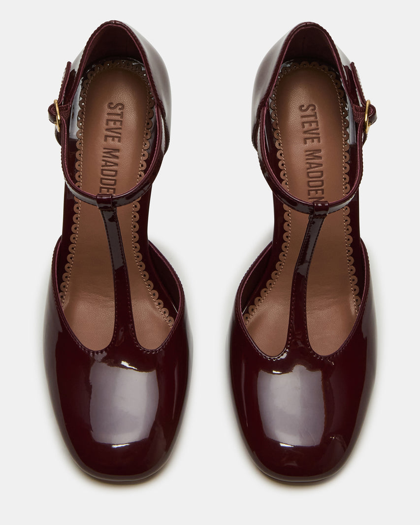 MALCOLM BURGUNDY PATENT - Women's Shoes - Steve Madden Canada - view 5