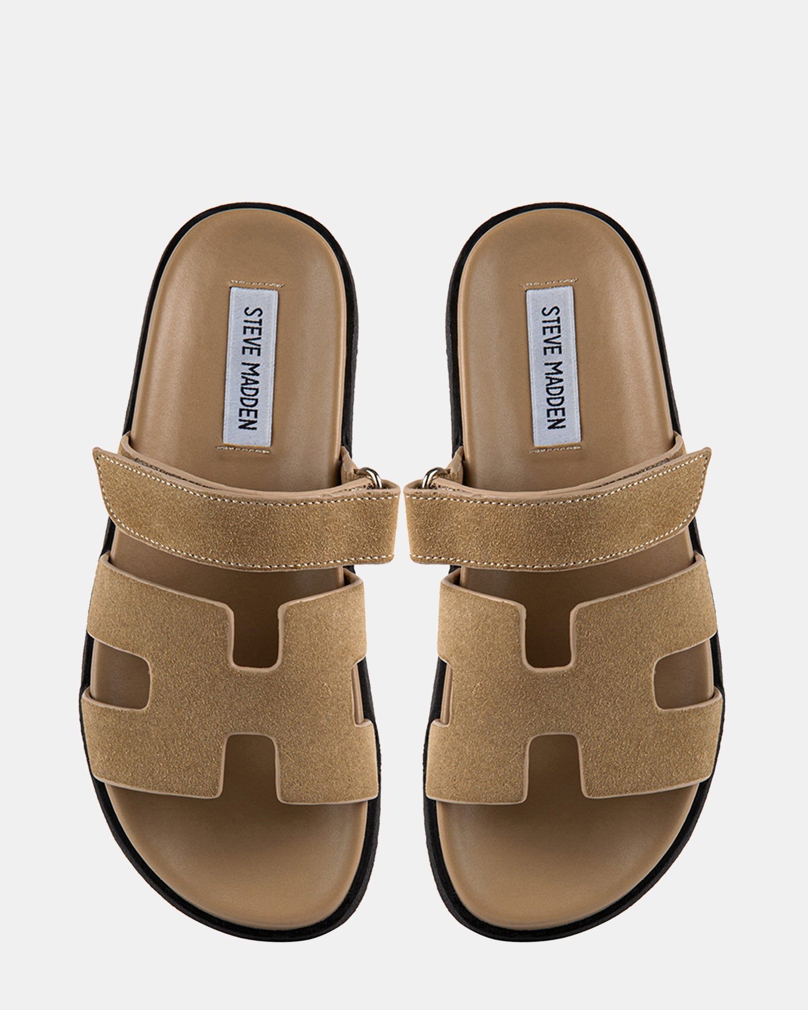 MAYVEN Taupe Suede Flatform Slide Sandals Women's Designer