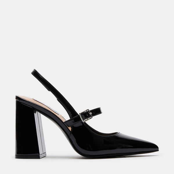 MAEGAN Black Patent Slingback Pumps | Women's Designer Heels – Steve ...
