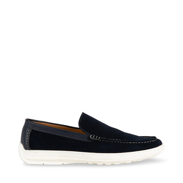 MITCHYY Navy Blue Suede Casual Loafers | Men's Designer Shoes – Steve ...