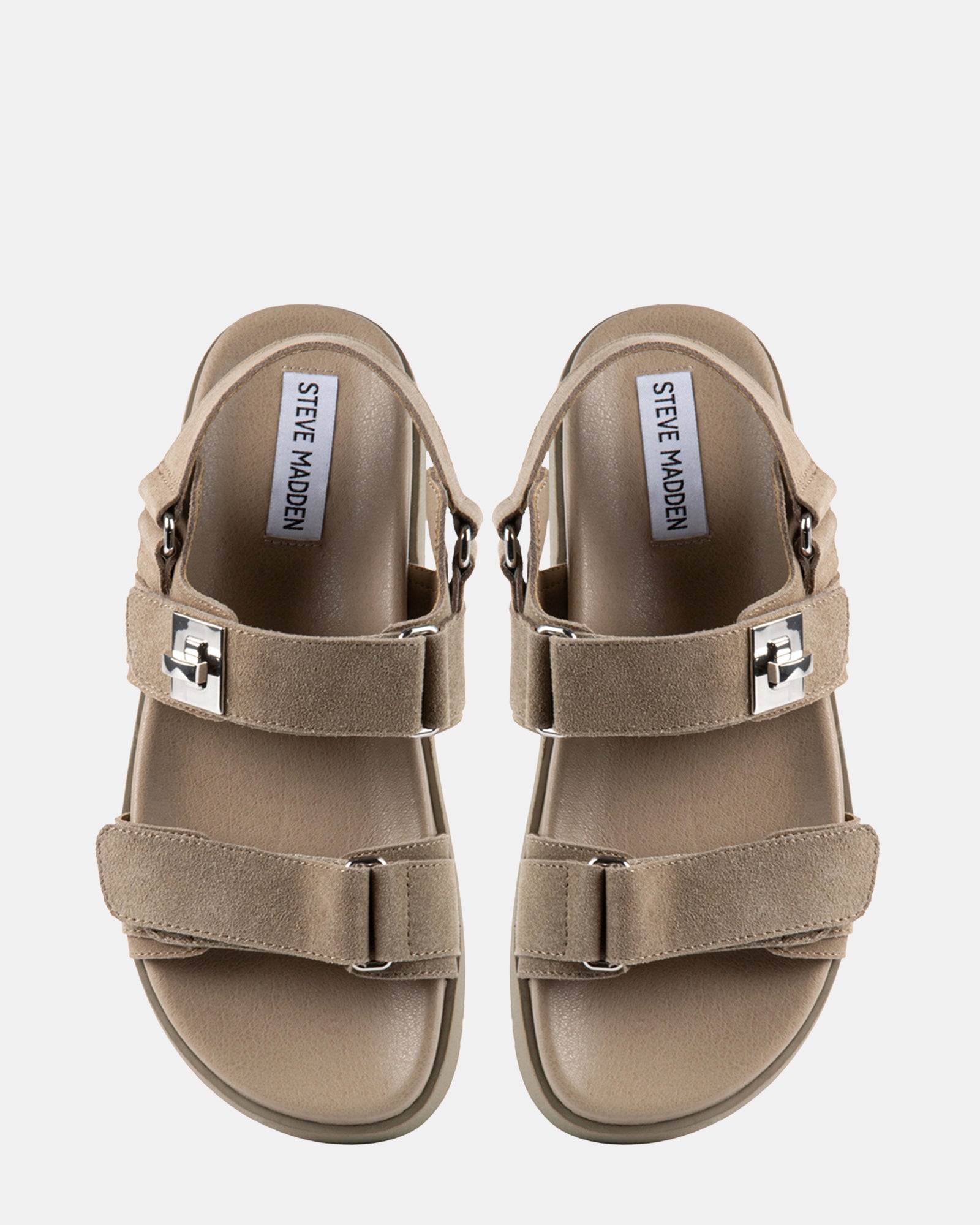 Madden Shoes Steve Madden Cloud Sandals MONA Taupe Suede Flatform
