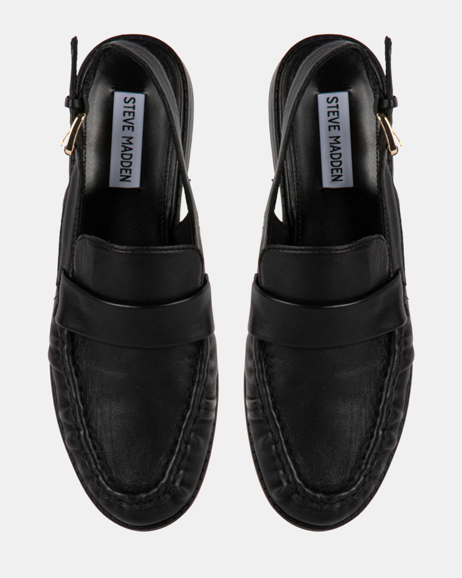 REEVES Black Leather Slingback Loafers | Women's Designer Shoes – Steve ...