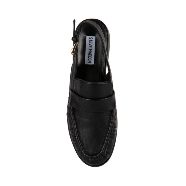 REEVES Black Leather Slingback Loafers | Women's Designer Shoes – Steve ...