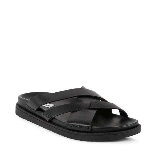 RENE Black Leather Men's Sandals | Men's Designer Sandals – Steve ...
