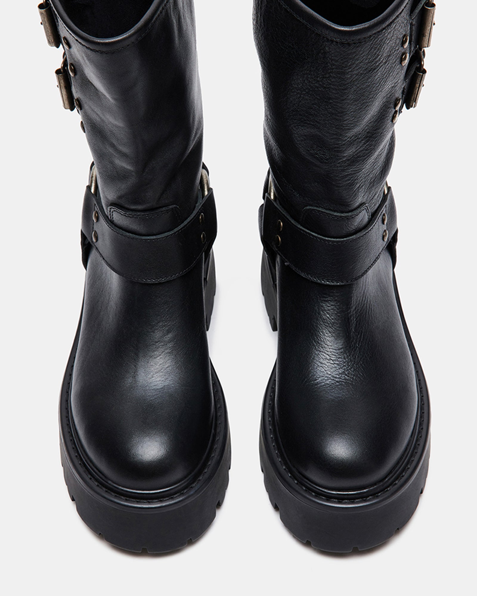 REIKA BLACK LEATHER - Women's Shoes - Steve Madden Canada