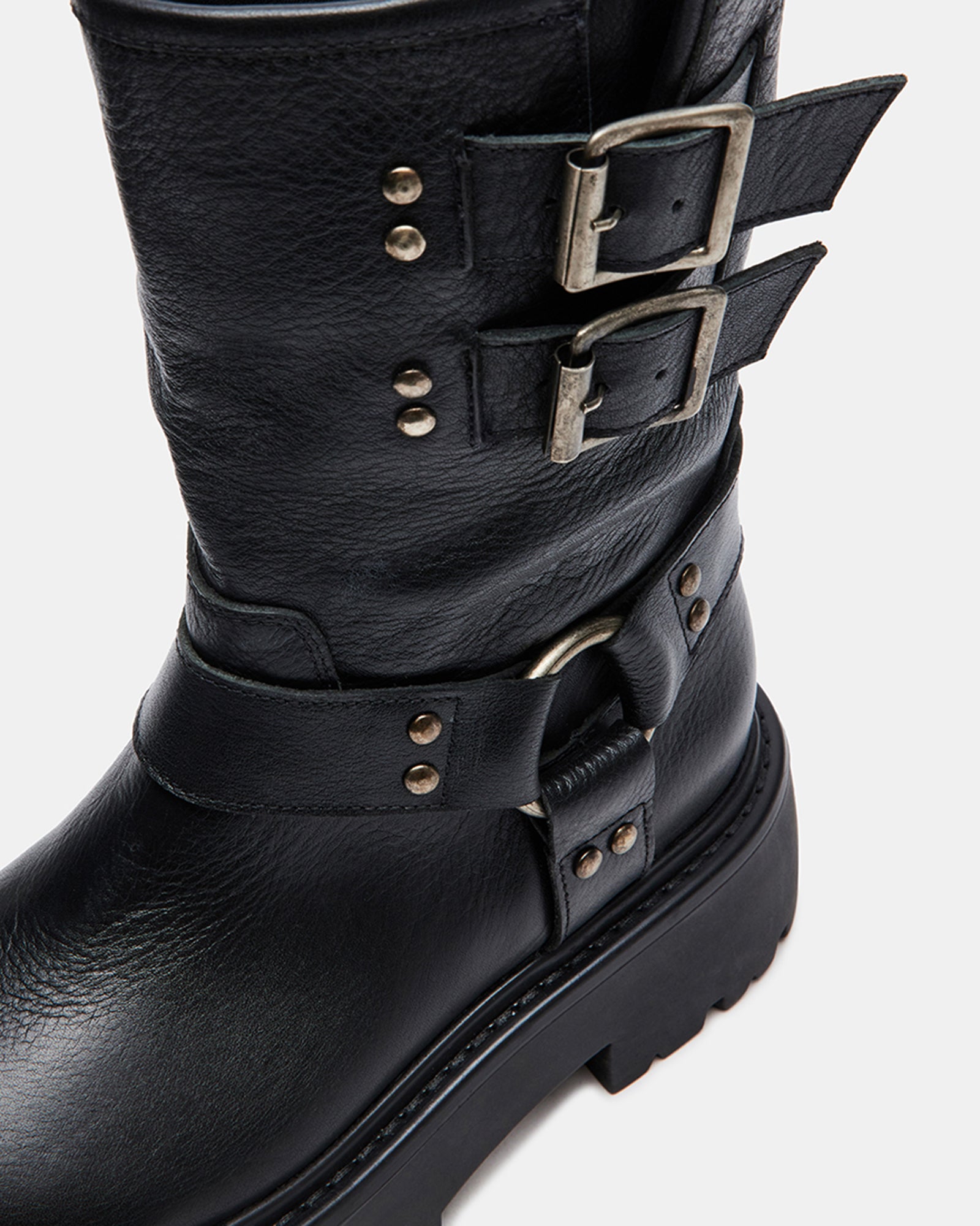 REIKA BLACK LEATHER - Women's Shoes - Steve Madden Canada