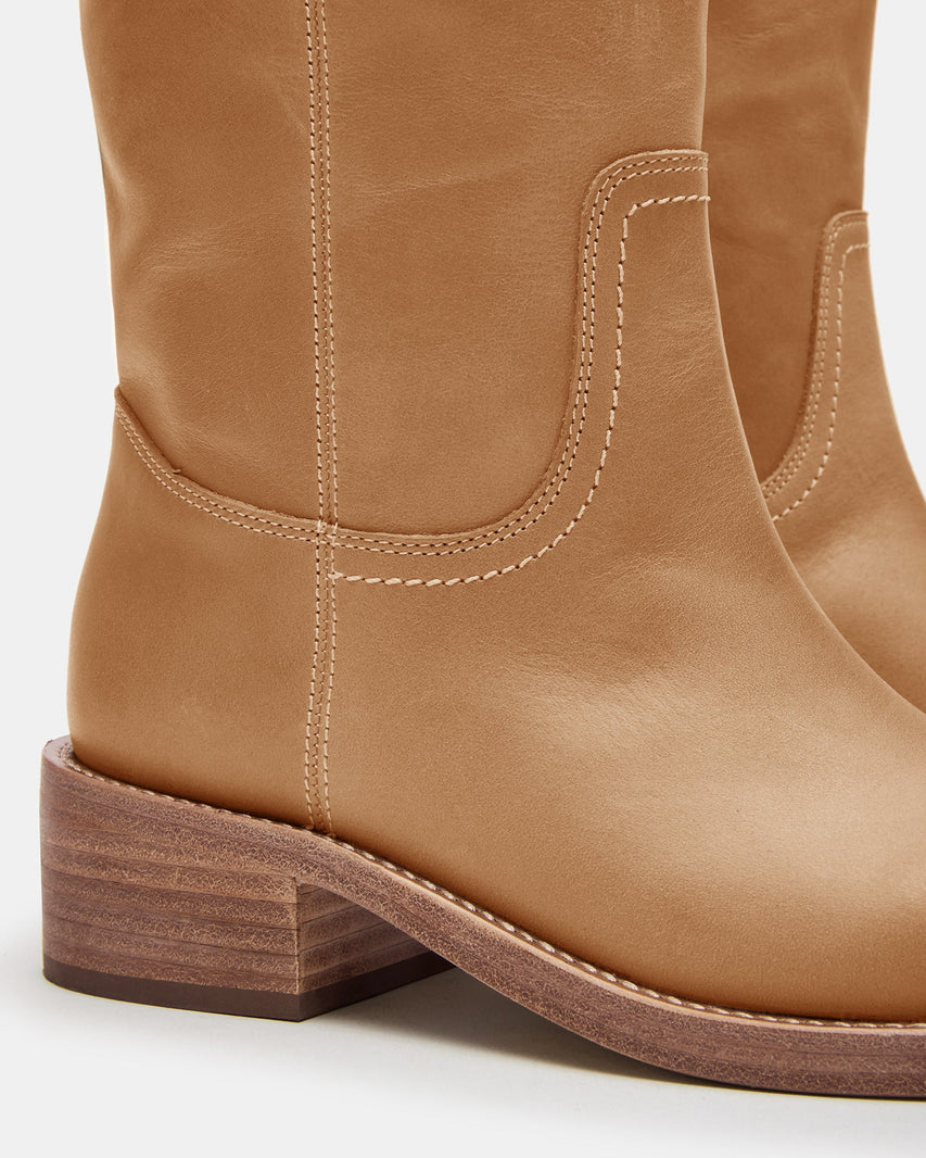 RIGGSS-W WIDE CALF TAN LEATHER - Women's Shoes - Steve Madden Canada - view 4