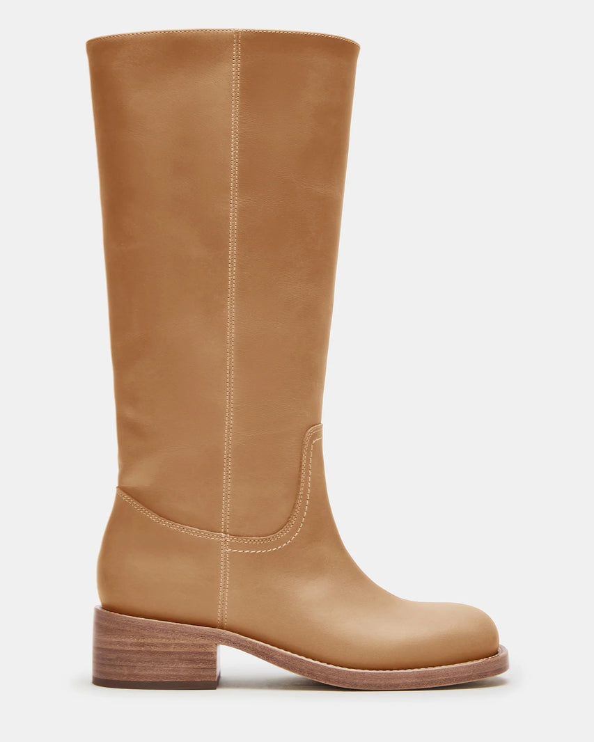RIGGSS-W WIDE CALF TAN LEATHER - Women's Shoes - Steve Madden Canada