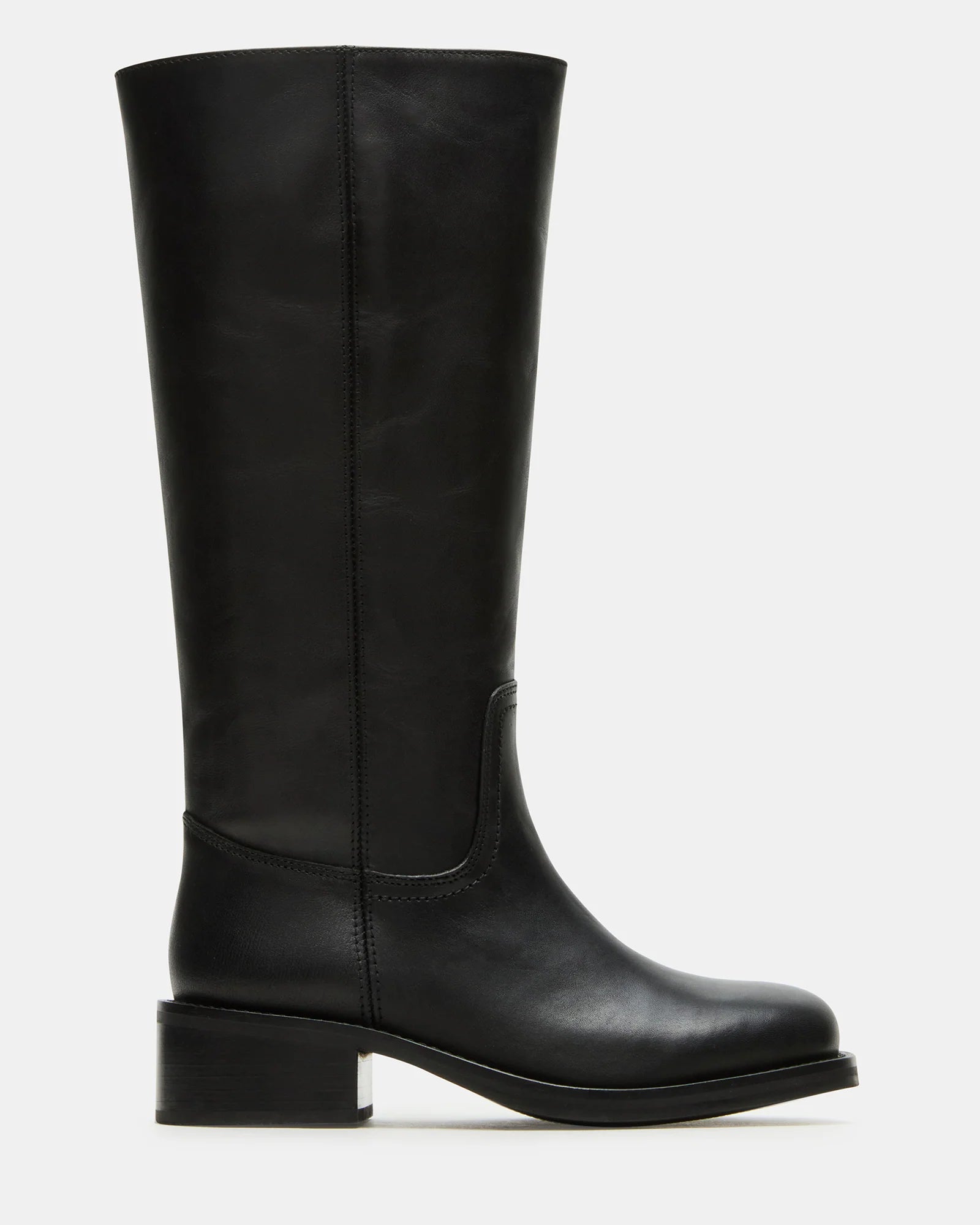 RIGGSS-W WIDE CALF BLACK LEATHER - Women's Shoes - Steve Madden Canada