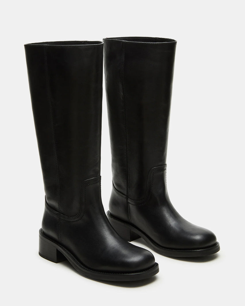 RIGGSS-W WIDE CALF BLACK LEATHER - Women's Shoes - Steve Madden Canada - view 3