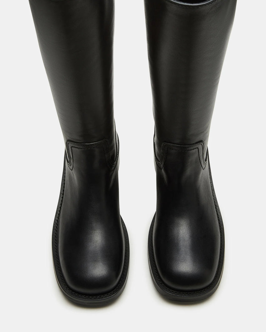RIGGSS-W WIDE CALF BLACK LEATHER - Women's Shoes - Steve Madden Canada - view 5
