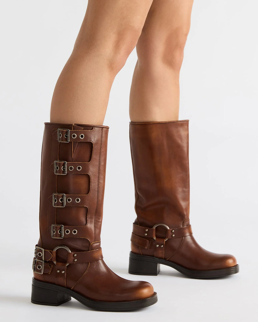ROCKYY COGNAC LEATHER - Women's Shoes - Steve Madden Canada