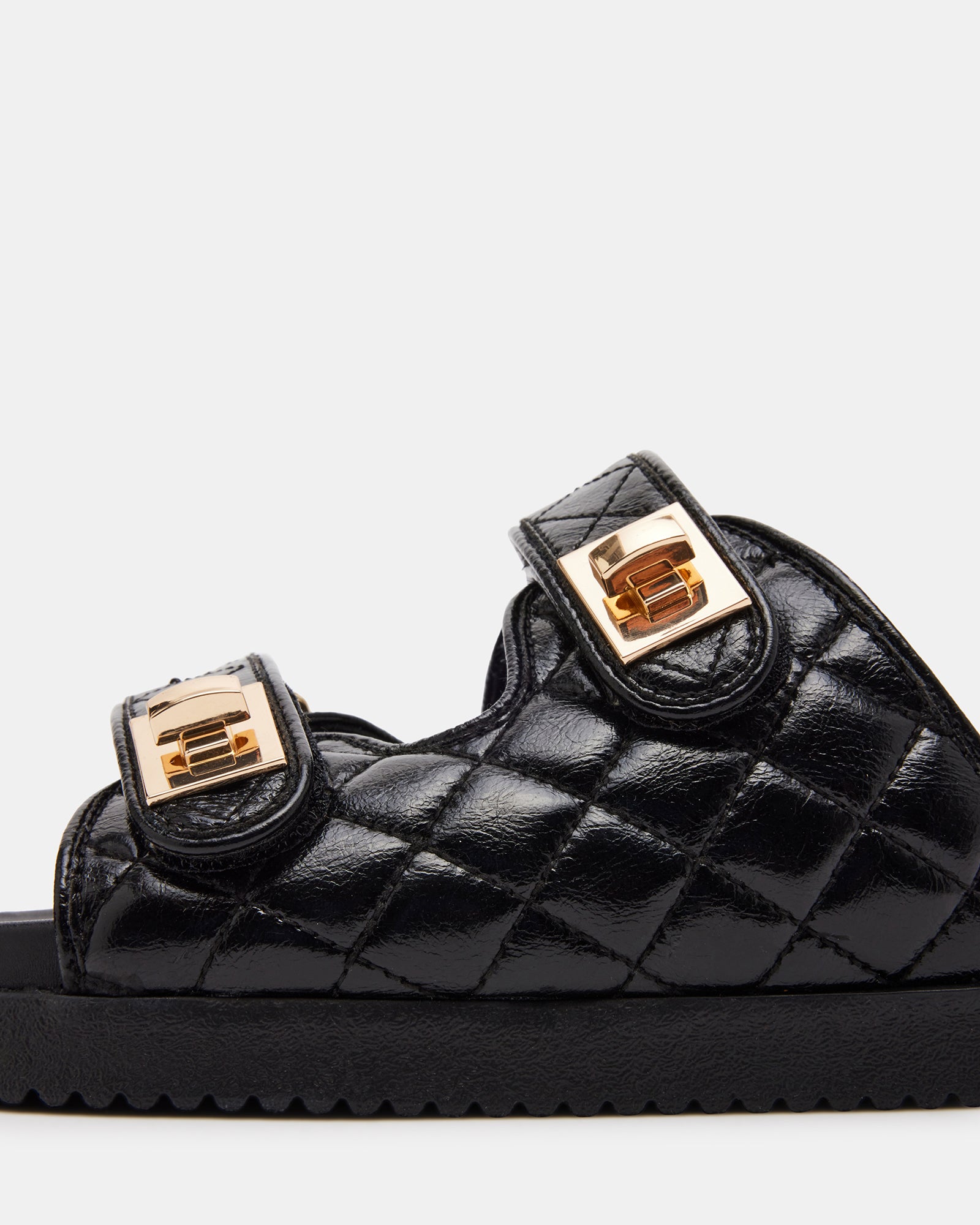 SCHMONA Black Leather Slide Sandals Women's Designer Shoes