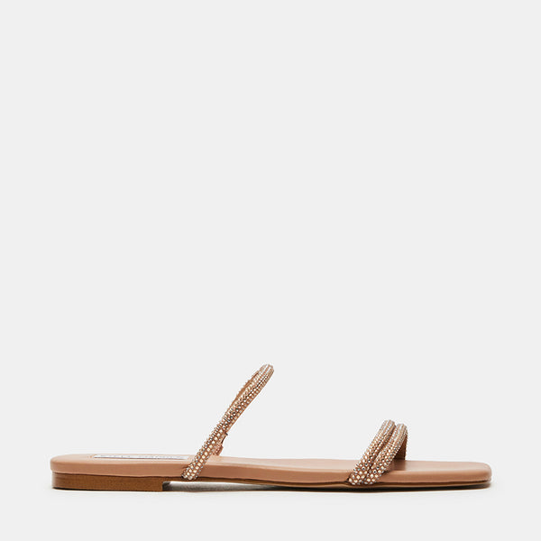 TAHITI Silver Rhinestones Strappy Slide Sandals | Women's Designer ...
