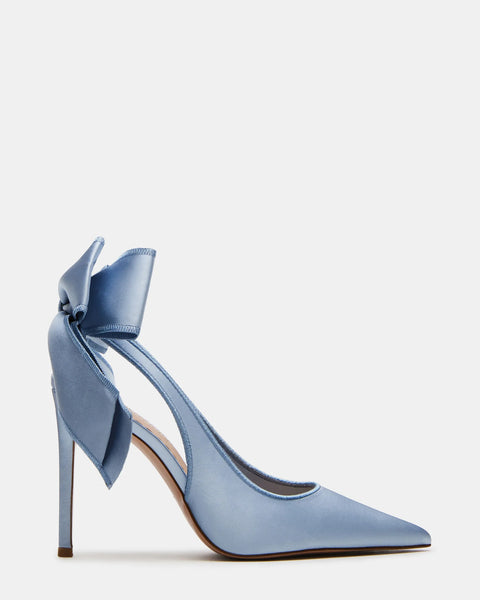 TEACUP Blue Satin Pointed-Toe Slingback Heels | Women's TEACUP Blue Satin Pointed-Toe Slingback Heels | Women's