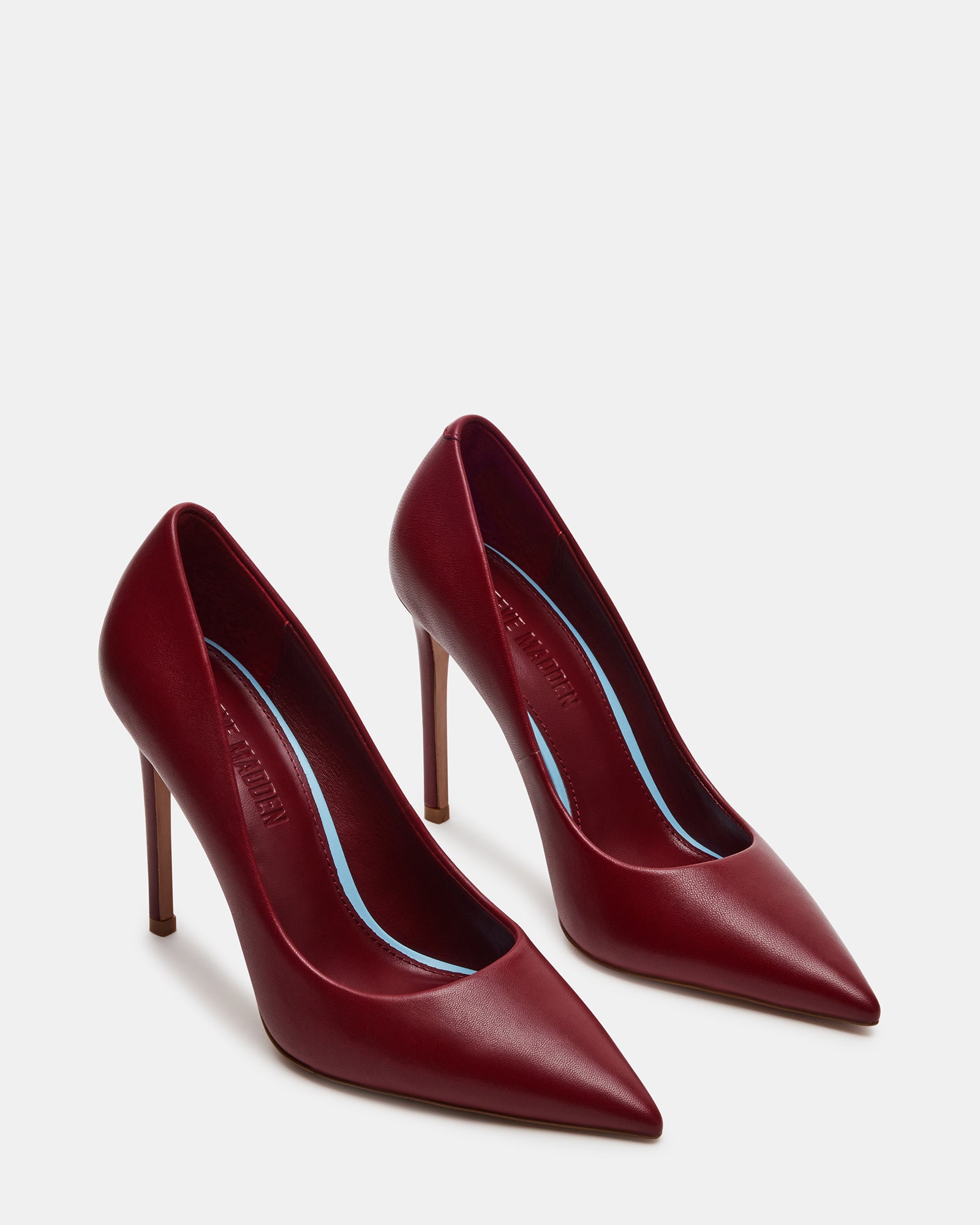 THRIVE Burgundy Red Leather Stiletto Pump Women's Designer Heels