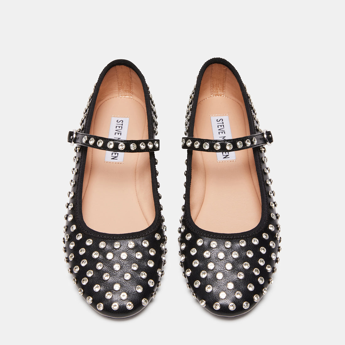 VINETTA Black/Silver Rhinestones Ballet Flats | Women's Designer Flats ...