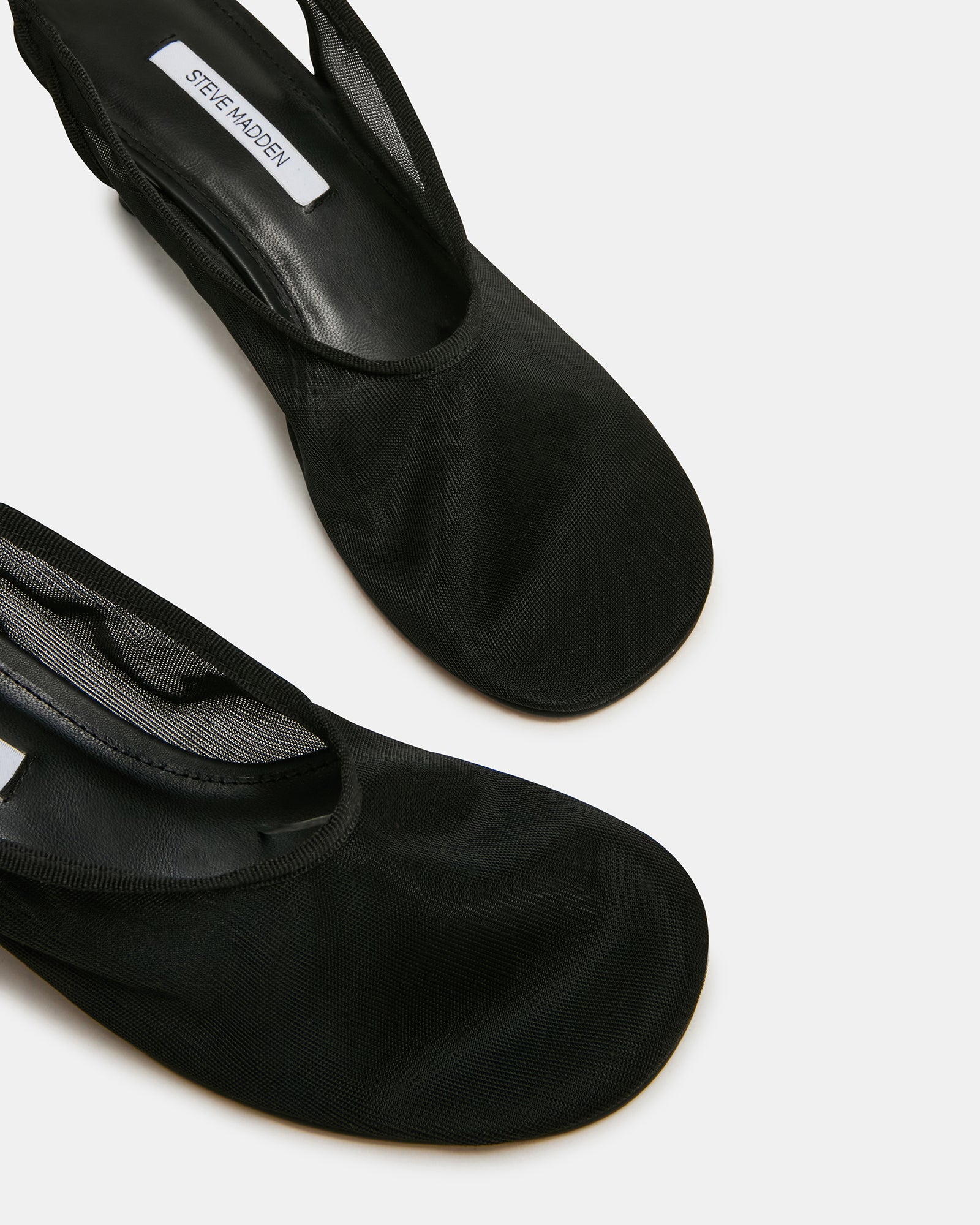 XTRA Black Mesh Slingback Heels | Women's Designer Shoes – Steve