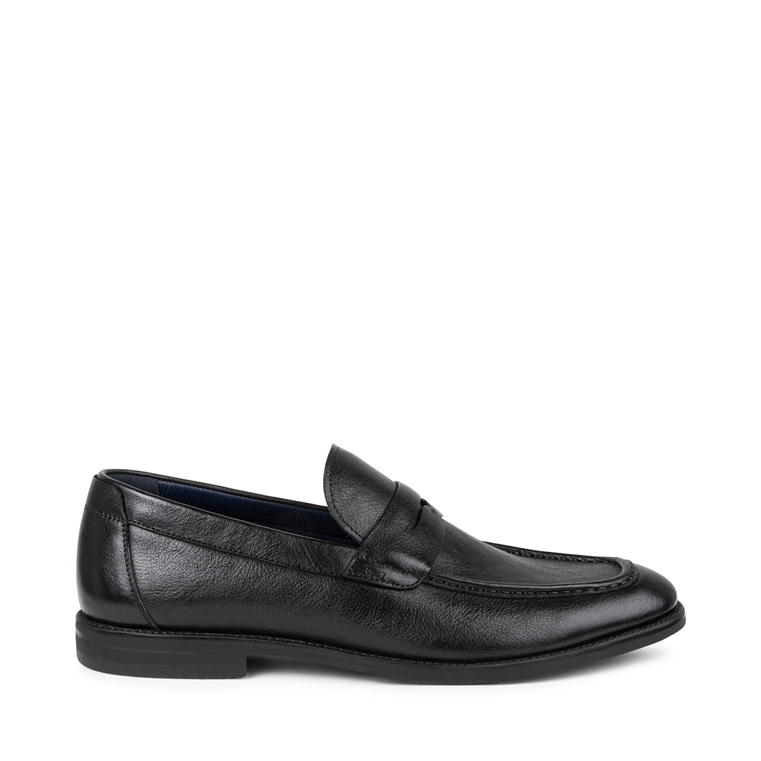 YANKO Black Leather Slip On Loafers | Men's Designer Dress Shoes ...