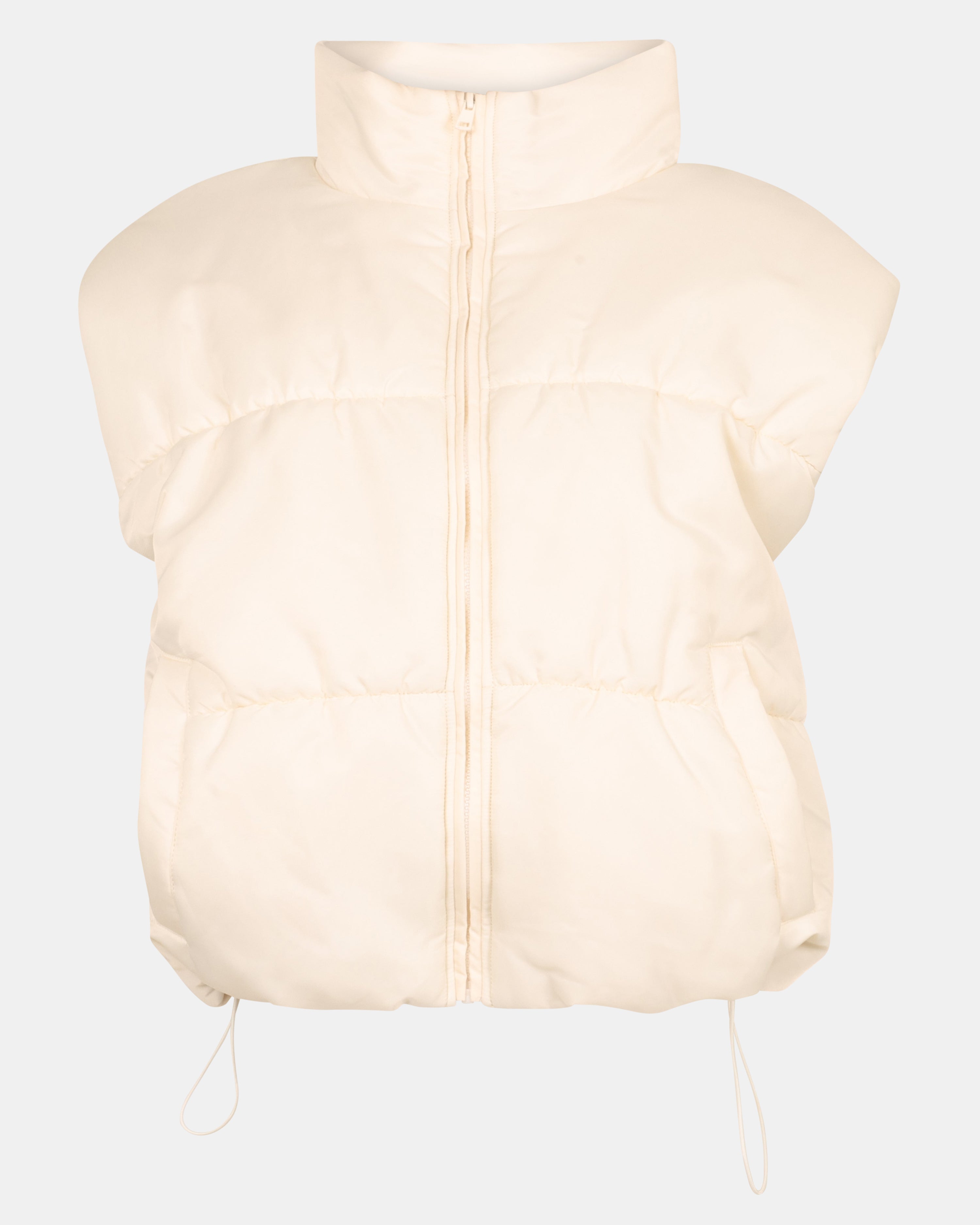 ADRIANNA White Sleeveless Puffer Vest | Women's Designer Clothing
