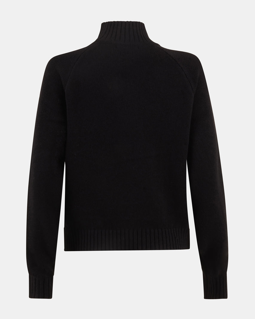 ALLY QUARTER ZIP SWEATER BLACK - Clothing - Steve Madden Canada - view 3
