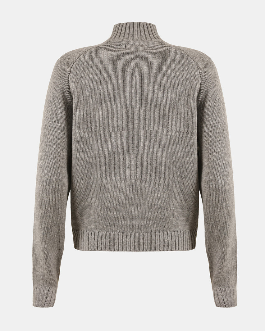 ALLY QUARTER ZIP SWEATER GREY - Clothing - Steve Madden Canada - view 3