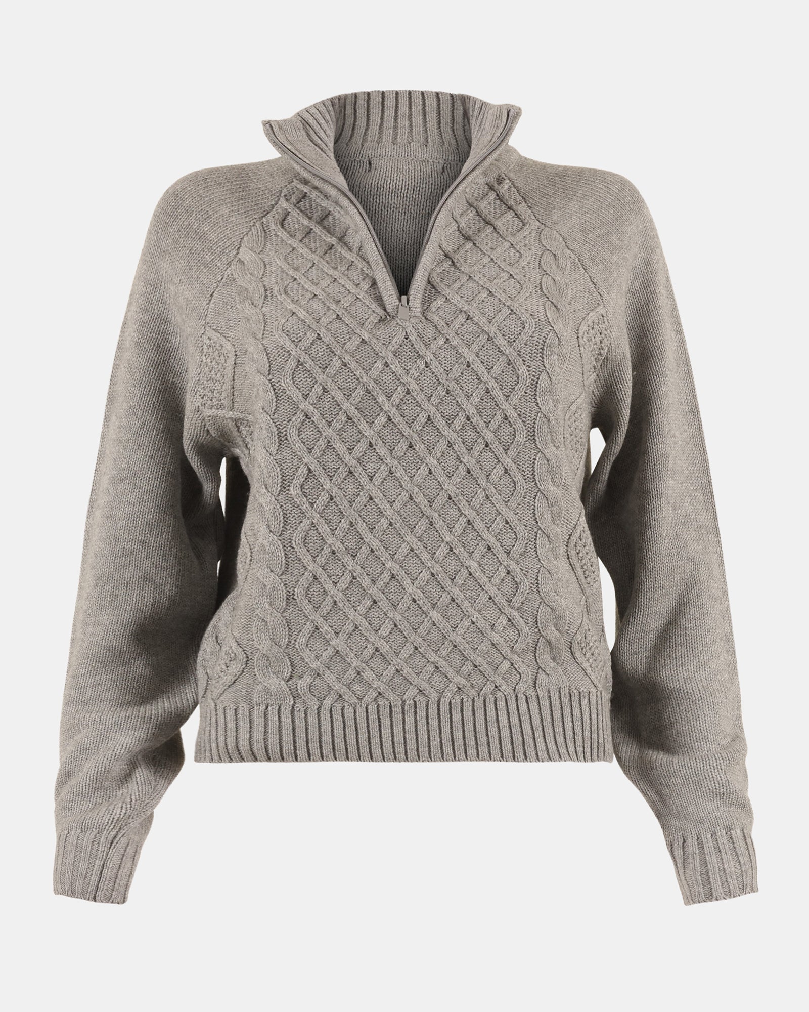 ALLY QUARTER ZIP SWEATER GREY - Clothing - Steve Madden Canada - view 2