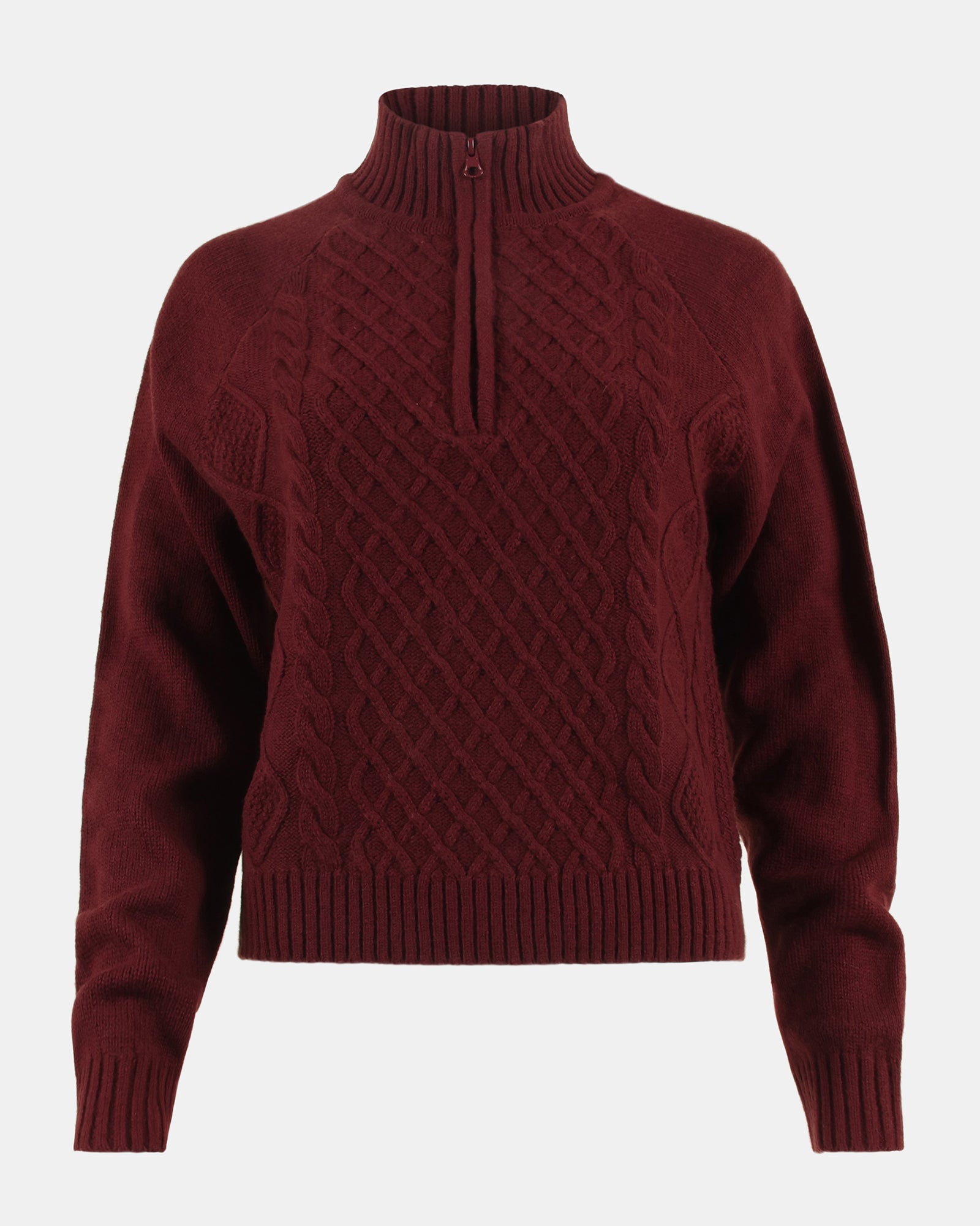 ALLY QUARTER ZIP SWEATER WINE - Clothing - Steve Madden Canada