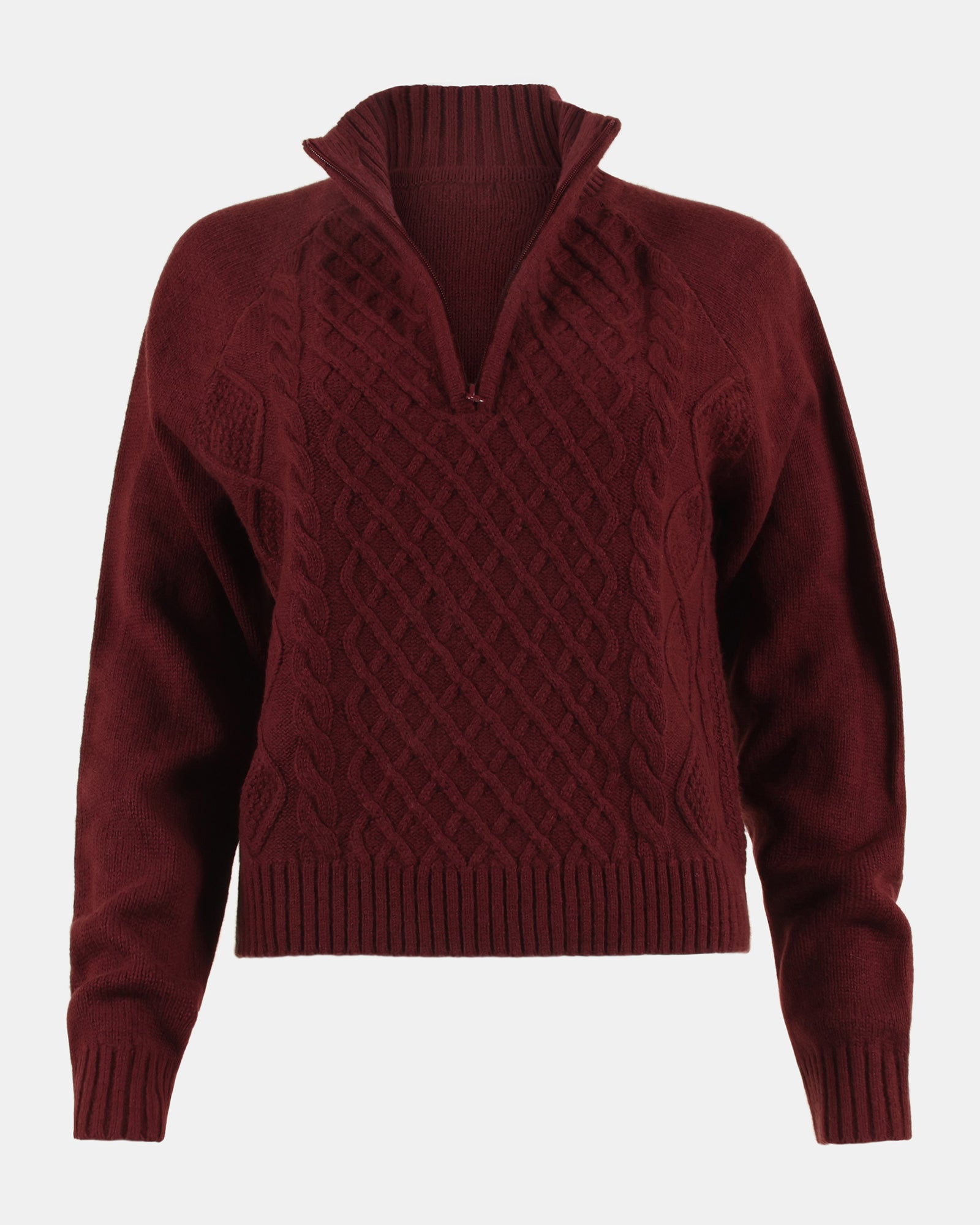 ALLY QUARTER ZIP SWEATER WINE - Clothing - Steve Madden Canada - view 2