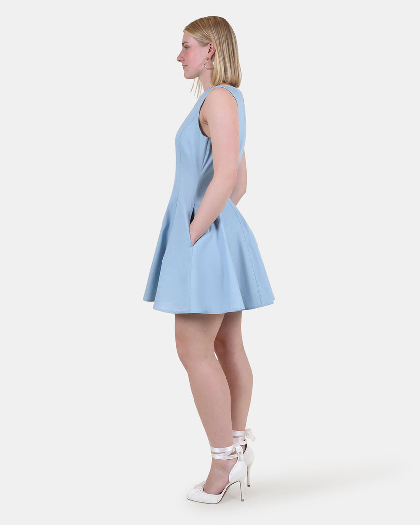 BROOKLYN DRESS BLUE - Clothing - Steve Madden Canada - view 2