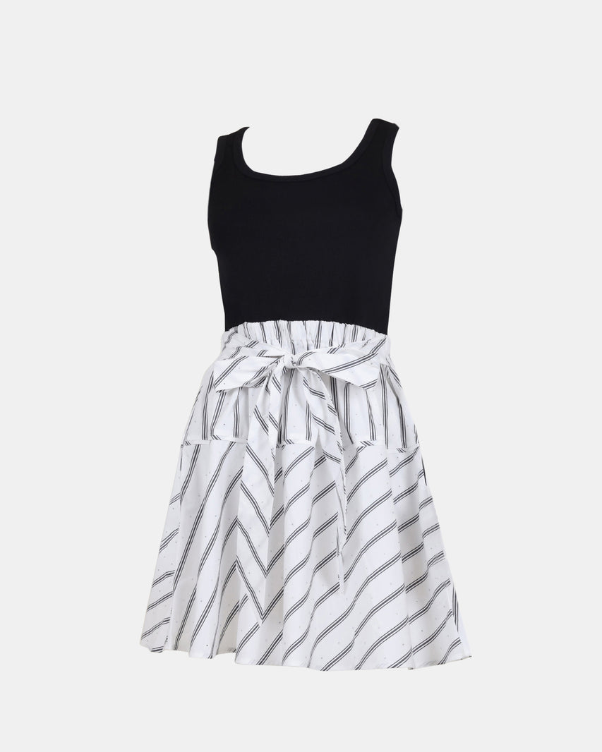 JENNIFER DRESS BLACK WHITE - Clothing - Steve Madden Canada - view 5