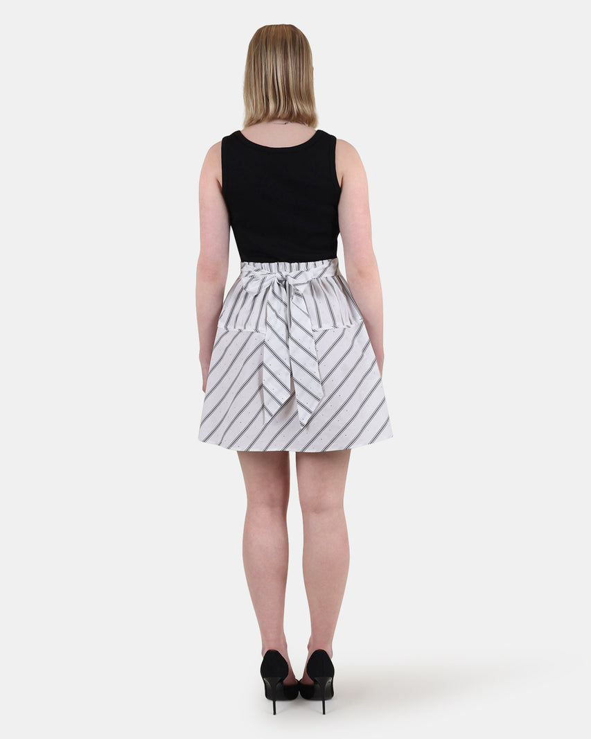JENNIFER DRESS BLACK WHITE - Clothing - Steve Madden Canada - view 3